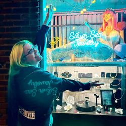Silver Sea Jewelry - Front window with Meranda the Mermaid