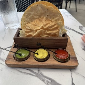Fitoor - Papad Sampler (mint chutney, mustard aioli, red pepper coulis) - Indian Near Me - Santa Monica, California