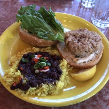Rae's Coastal Cafe - Jerk chicken sandwich, black beans, and rice. - Seafood Near Me - Augusta, Georgia Rae's Coastal Cafe - Jerk chicken sandwich, black beans, and rice. - Seafood Near Me - Augusta, Georgia