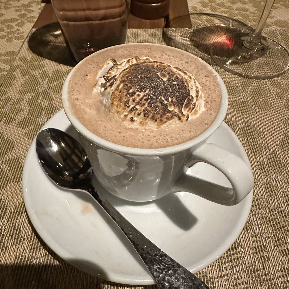 The Grill At Torrey Pines - This hot chocolate was the "dessert" for the 2025 Christmas Day menu - New American Near Me - La Jolla, California The Grill At Torrey Pines - This hot chocolate was the "dessert" for the 2025 Christmas Day menu - New American Near Me - La Jolla, California
