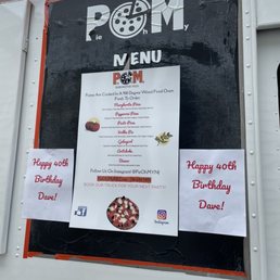 Pizza menu