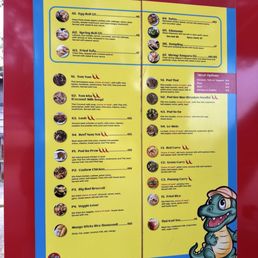 Menu on side of trailer Menu on side of trailer