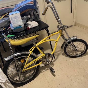 Mid Pacific Wheels - 50 year old Schwinn LEMON PEELER Sting-ray Krate bike. Mahalo to Mid Pacific Wheels. Itz worth a few thousand $$$ now. - Bikes Near Me - Hilo, Hawaii Mid Pacific Wheels - 50 year old Schwinn LEMON PEELER Sting-ray Krate bike. Mahalo to Mid Pacific Wheels. Itz worth a few thousand $$$ now. - Bikes Near Me - Hilo, Hawaii