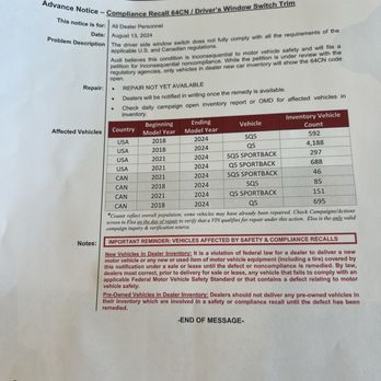 Audi West Palm Beach - Fraudulent recall letter on Audi letterhead - Car Dealers Near Me - West Palm Beach, Florida Audi West Palm Beach - Fraudulent recall letter on Audi letterhead - Car Dealers Near Me - West Palm Beach, Florida
