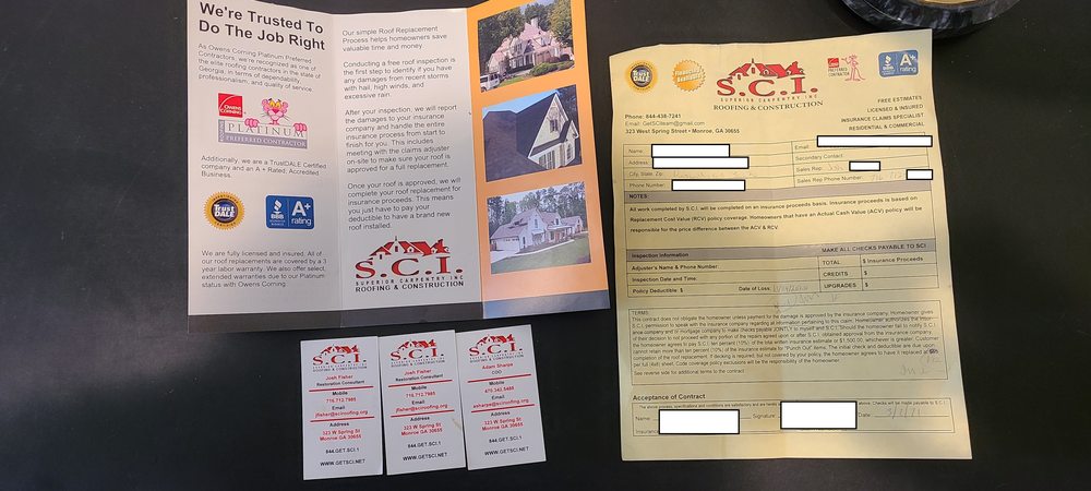 Slide of SCI Roofing and Construction