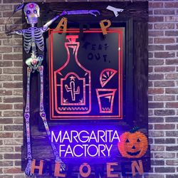 Margarita Factory Mexican Cuisine - Halloween decoration at entrance