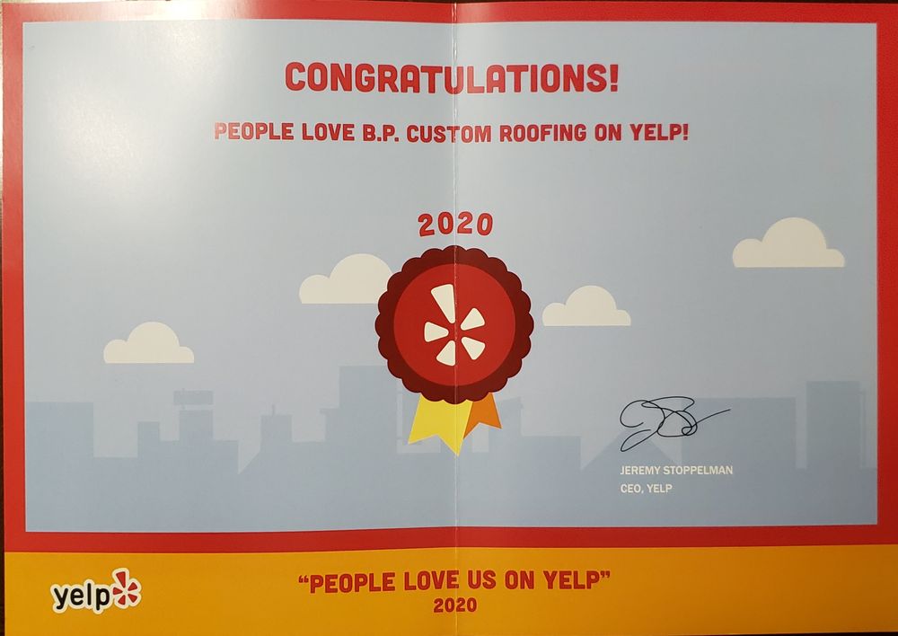 Slide of B.P. Custom Roofing