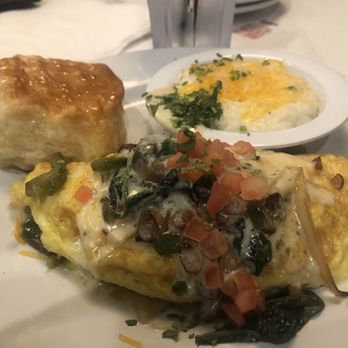 T's Brunch Bar - Traffic Jam Veggie Omelette, Creamy Grits, Biscuit - Breakfast & Brunch Near Me - Atlanta, Georgia T's Brunch Bar - Traffic Jam Veggie Omelette, Creamy Grits, Biscuit - Breakfast & Brunch Near Me - Atlanta, Georgia