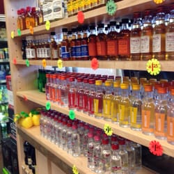 Ken and Norm's Liquor - The super cute mini bottle display.
