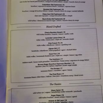 Rare Books Bar - Nov 2024 menu - Speakeasies Near Me - Frisco, Texas