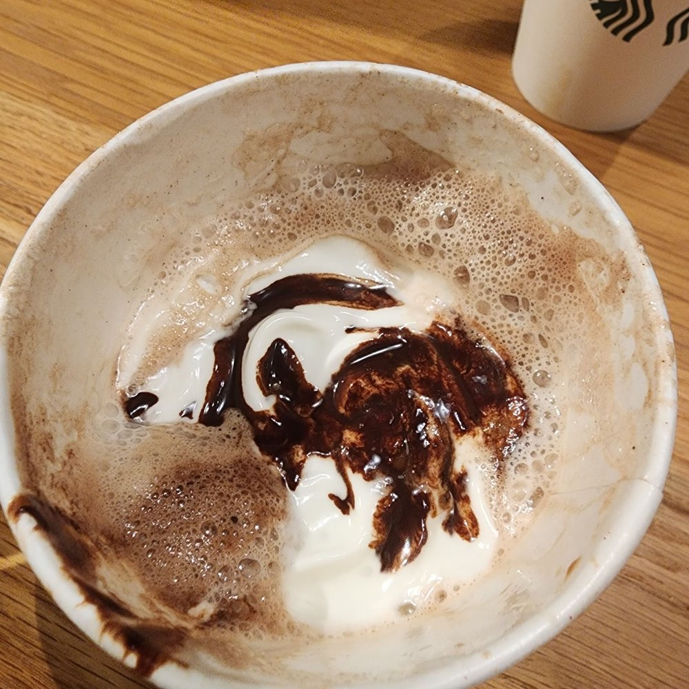 Cafe mocha with light whip. Cafe mocha with light whip.