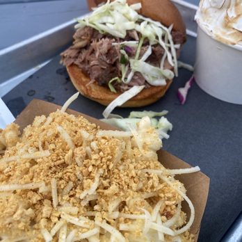 District Brew Yards - Mac and Mac N Cheese* Pulled Pork Sandwich* - Brewpubs Near Me - Chicago, Illinois District Brew Yards - Mac and Mac N Cheese* Pulled Pork Sandwich* - Brewpubs Near Me - Chicago, Illinois