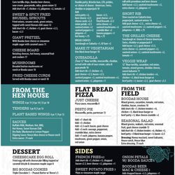 Boodas Brewing Company - Menu 2025