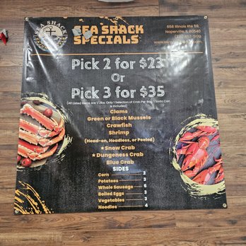 Sea Shack - a menu for pick 2 for $ 3 - Seafood Near Me - Naperville, Illinois