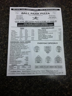 Menu photo 2 Ball Park Pizza and Eatery Indianapolis, IN Menu photo 2 Ball Park Pizza and Eatery Indianapolis, IN
