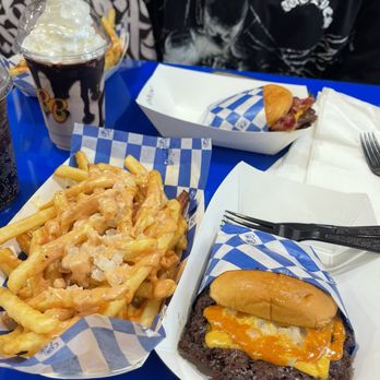 Burger Bodega - 2x Smash Burger- Double and Screwed Fries with a Chocolate Milkshake - Burgers Near Me - Houston, Texas