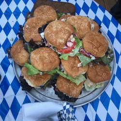 Kneeda Chef Personal Culinary Services - Store-bought and commercially made canned crab and shrimp slabbed together on a Pillsbury bun. Our "Po Boy" appetizer.