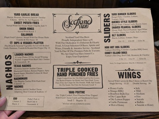Menu photo 5 Scotland Yard Toronto, ON