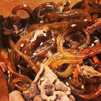 Bab Cafe - Japchae noodles - slippery suckers but tasty - Korean Near Me - Reno, Nevada Bab Cafe - Japchae noodles - slippery suckers but tasty - Korean Near Me - Reno, Nevada