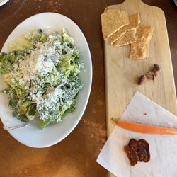 Caesar salad and a sample charcuterie