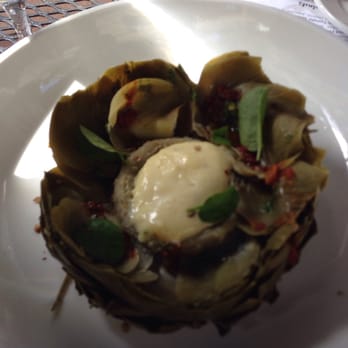 Backstreet Cafe - Their steamed artichoke. Don't miss this and the lemon aioli - New American Near Me - Houston, Texas