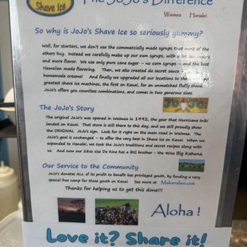 JoJo's Shave Ice - Ice Cream & Frozen Yogurt Near Me - Waimea, Hawaii JoJo's Shave Ice - Ice Cream & Frozen Yogurt Near Me - Waimea, Hawaii