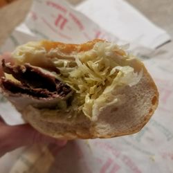Jimmy John's - Lettuce should go in the middle!...not the outside. They make their sandwiches with lettuce on the outside..each bite I only taste lettuce