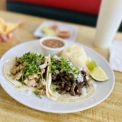 Pescado Dorado - Chicken taco beef taco plate