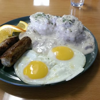 Sunny Side Up Cafe - My tweaked breakfast with the plump Jones sausage and house made biscuit and gravy. - Breakfast & Brunch Near Me - New Berlin, Wisconsin Sunny Side Up Cafe - My tweaked breakfast with the plump Jones sausage and house made biscuit and gravy. - Breakfast & Brunch Near Me - New Berlin, Wisconsin