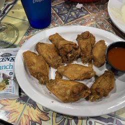 Miguel's Restaurante - Fried wings with Franks hot sauce on the side