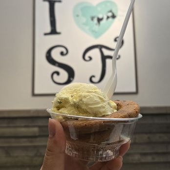 Over the Moon - Persian ice cream in chocolate chip cookie cup. - Ice Cream & Frozen Yogurt Near Me - San Francisco, California Over the Moon - Persian ice cream in chocolate chip cookie cup. - Ice Cream & Frozen Yogurt Near Me - San Francisco, California