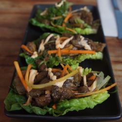 Neighbourhood - Marinated eggplant san choy bau ($12.00 AUD for 3)