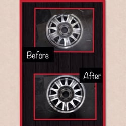 Danny's Tires - Before and after rim repair