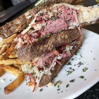State Lunch - Inside shot of Rueben.  Really great sandwich! - Comfort Food Near Me - Augusta, Maine