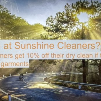 Sunshine Cleaners - First Time at Sunshine Cleaners?
All new customers get 10% off their dry clean if they bring in a minimum of 5 garments - Wholesalers Near Me - Troy, Michigan Sunshine Cleaners - First Time at Sunshine Cleaners?
All new customers get 10% off their dry clean if they bring in a minimum of 5 garments - Wholesalers Near Me - Troy, Michigan