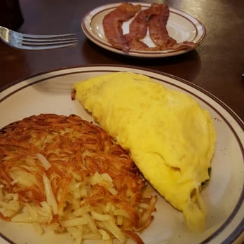 The Enchanted Cafe - Greek Omlete w/ has browns and bacon - American Near Me - Barberton, Ohio