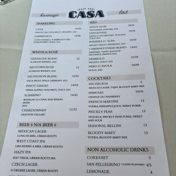 Casa East Sac - Menu - Beer, Wine & Spirits Near Me - Sacramento, California Casa East Sac - Menu - Beer, Wine & Spirits Near Me - Sacramento, California