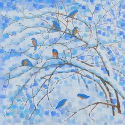 Spectrum of American Artists & Craftsmen - Bluebirds in Winter by Teresa Baksa