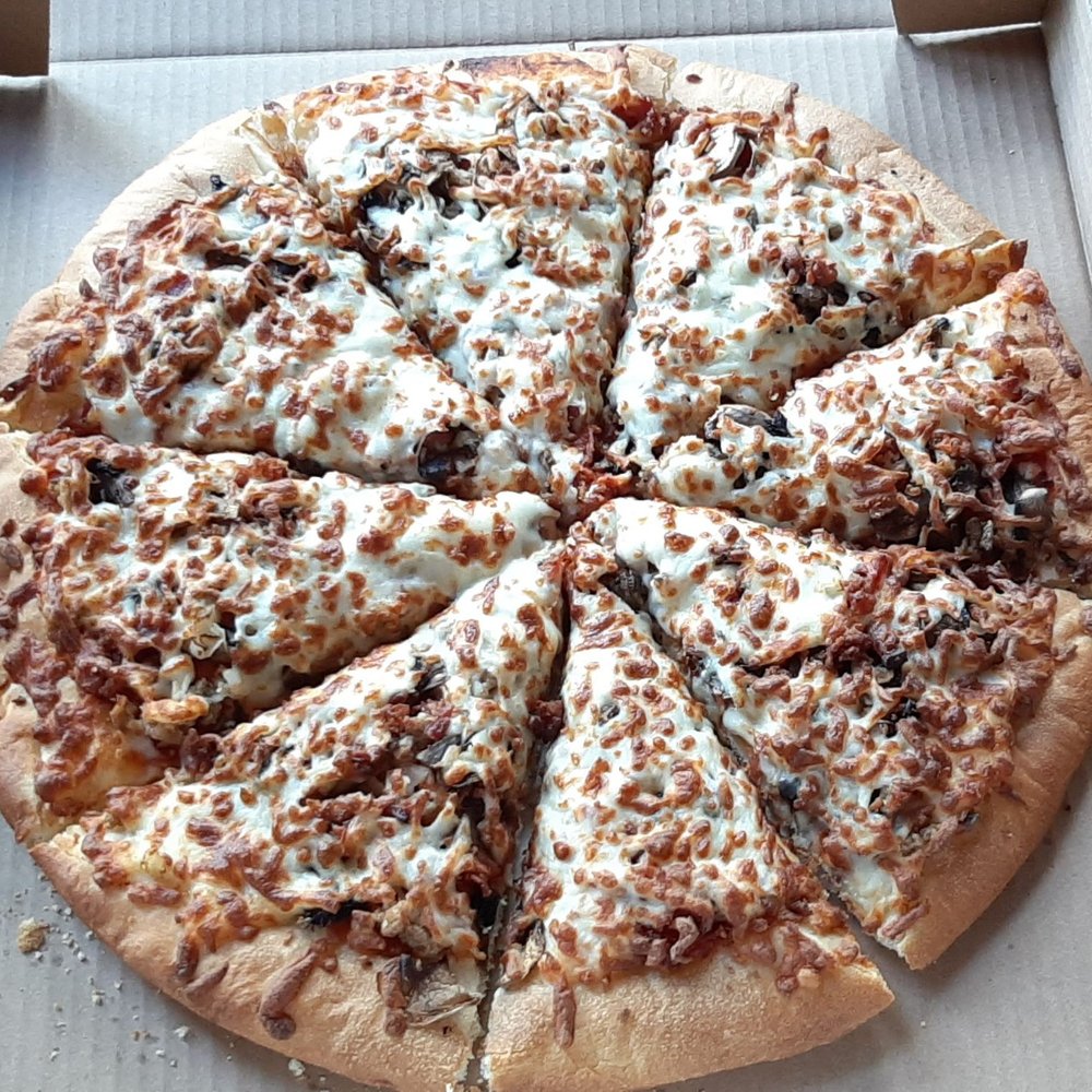 Lemon Tree Pizza - Cheeseburger  Cheeseburger Pizza   Ground Beef, Mushrooms, Onions, Bacon, Topped with in house made sauce - Pizza Near Me - Sicamous, British Columbia