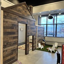 MiniSota Play Cafe - Only in MN you have a 'cabin' pretend corner.