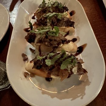 Crudo Wood Fired Taverna - Shaved ribeye crostini - Italian Near Me - Frisco, Texas Crudo Wood Fired Taverna - Shaved ribeye crostini - Italian Near Me - Frisco, Texas