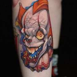 Fifth Finger Studio - Illustrative Pennywise the clown tattoo by Picasso