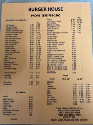 Menu photo 1 Burger House Restaurant Lancaster, KY