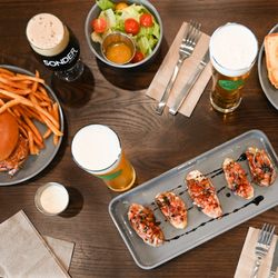 Sonder Brewing Taphaus & Kitchen - Uniquely Crafted Sonder beers pair well with the scratch made kitchen - smash burger, wings, appetizers, salads, (vegan and kids, too).