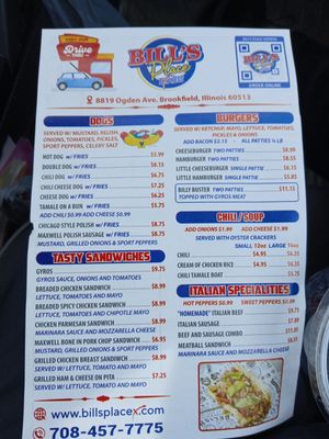 Menu photo 1 Bill’s Place Express Brookfield, IL