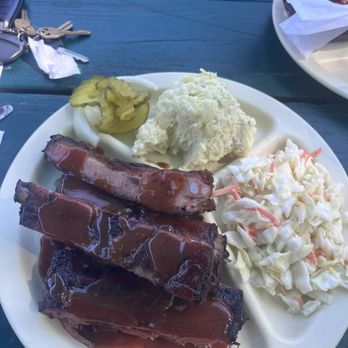 The Green Mesquite BBQ & More - Pork rib plate special $11.99 - Barbeque Near Me - Austin, Texas