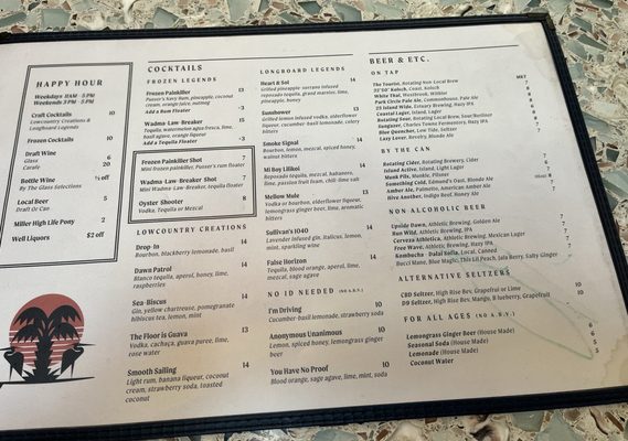 Menu photo 4 The Longboard Sullivan's Island, SC Menu photo 4 The Longboard Sullivan's Island, SC