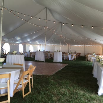 Party Time Rentals - Café Lights under a pole tent - Party Equipment Rentals Near Me - Gorham, Maine