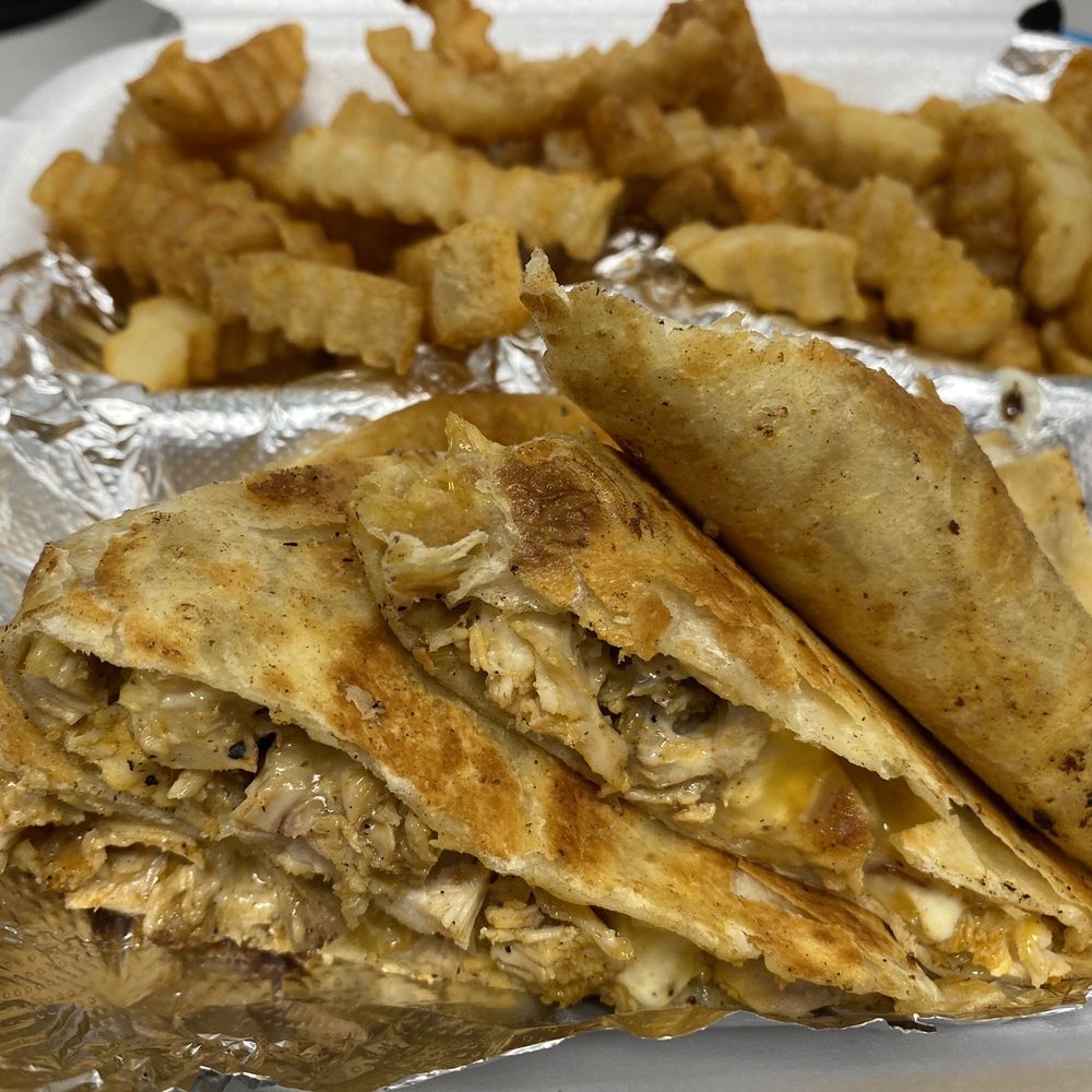 Chicken Bacon Ranch Quesadilla & French Fries