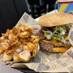 Fatburger - Chicken tender poutine and XL Burger